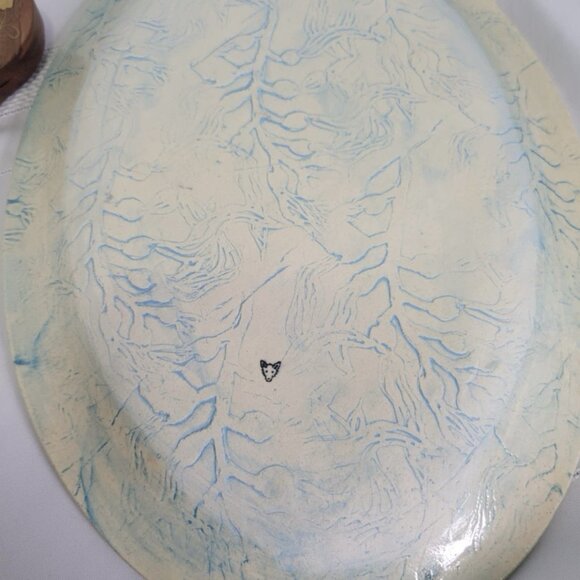Handmade Ceramic Sgraffito Plates Oregon PNW Artisan Pottery  Set Of 3 Stamped - Picture 9 of 10